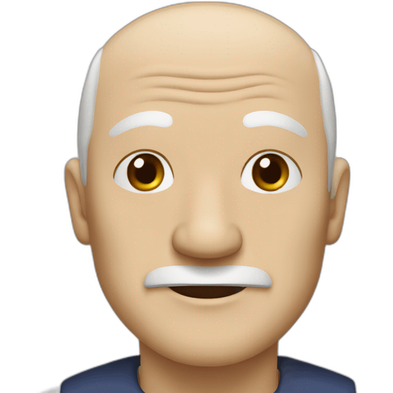 Old man with white hair bald front of the head emoji