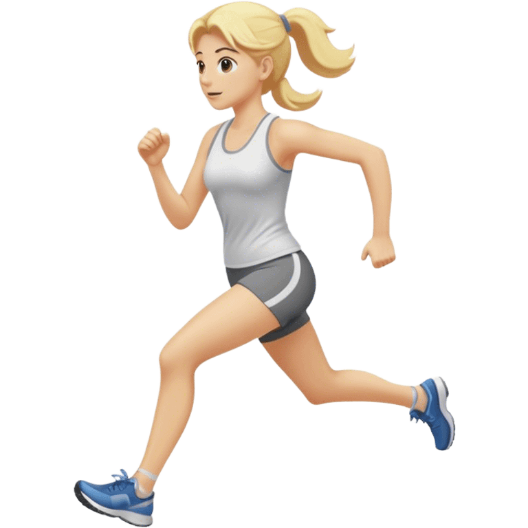 White Jogging woman with blonde hair  emoji