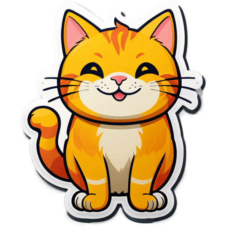 Happy yellow cat  emoji