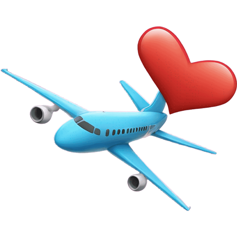 Heart and plane emoji