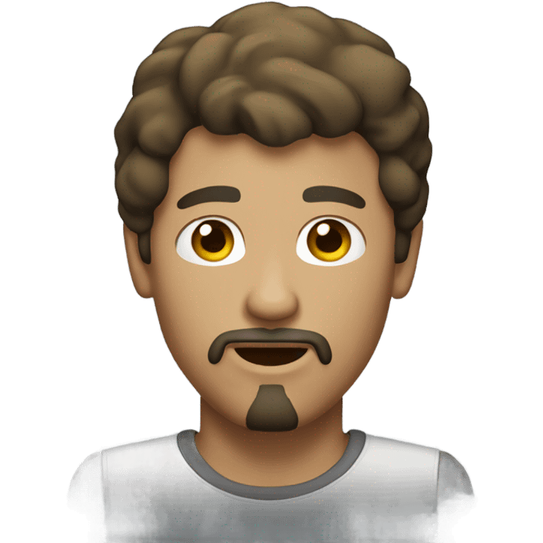 Light skin brunette guy with goatee and mullet emoji