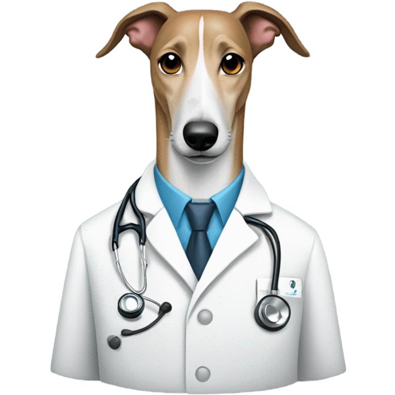 Greyhound in doctor coat emoji