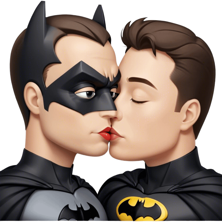 Batman kissing Elon musk emoji