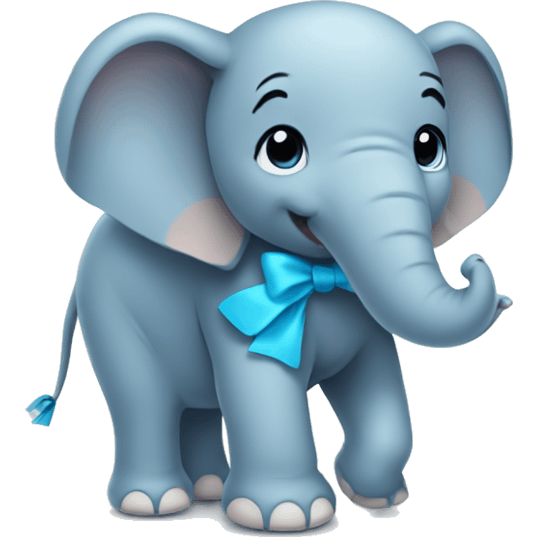 elephant with light blue bow emoji