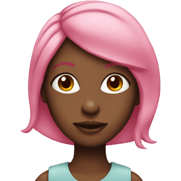 Black girl with pink hair  emoji