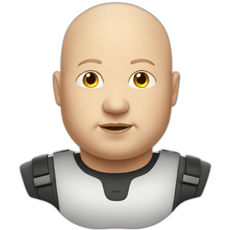 Fat bald guy in tesla emoji