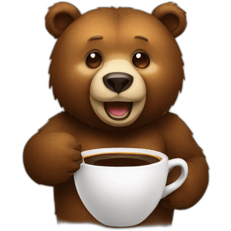 bear with coffie emoji