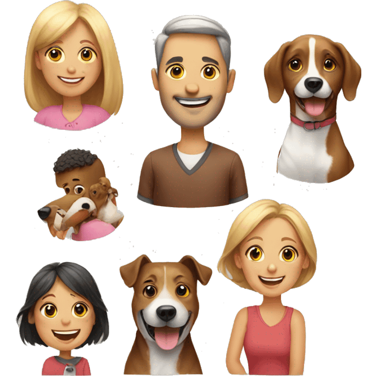 family fun with dog and smiles emoji