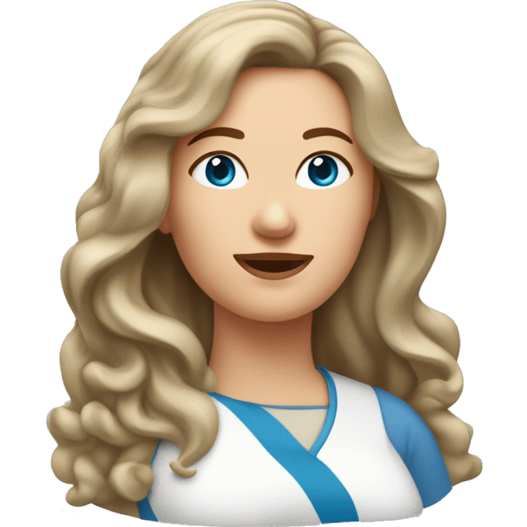 mittelalte frau fat haare dukelblond mit grau blaue augen  emoji