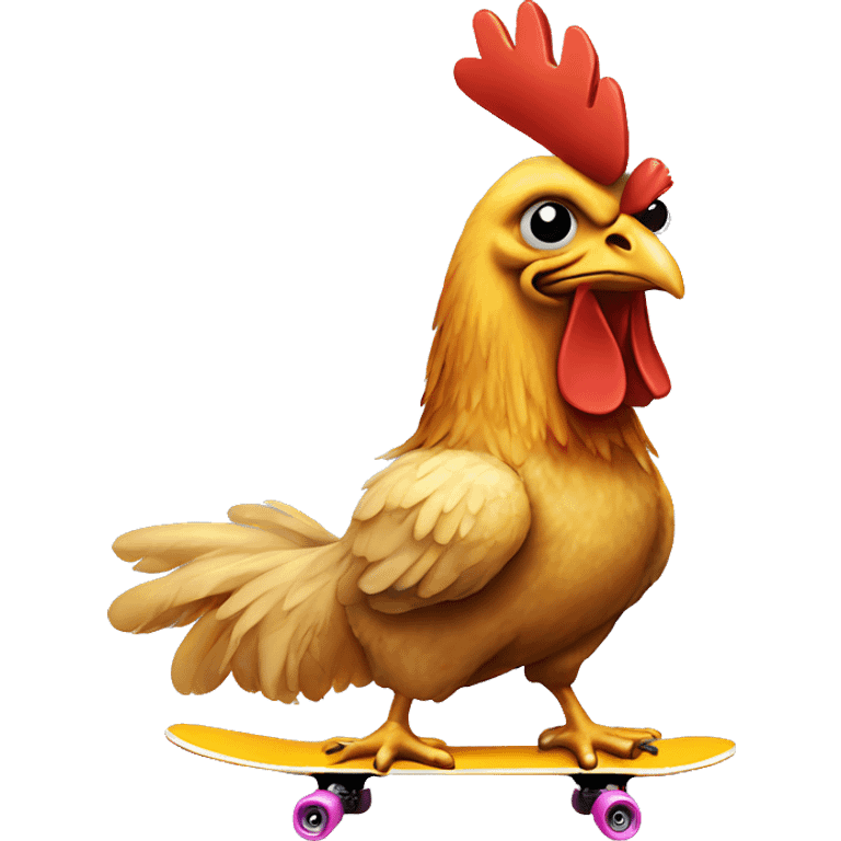 chicken riding skateboard with a Mohawk  emoji