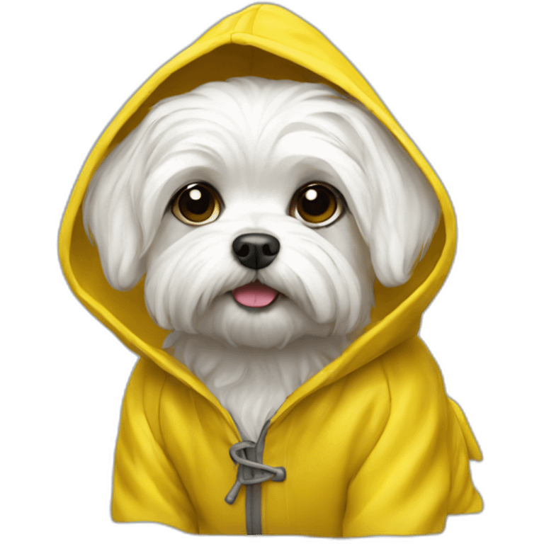 Maltese dog in yellow raincoat emoji