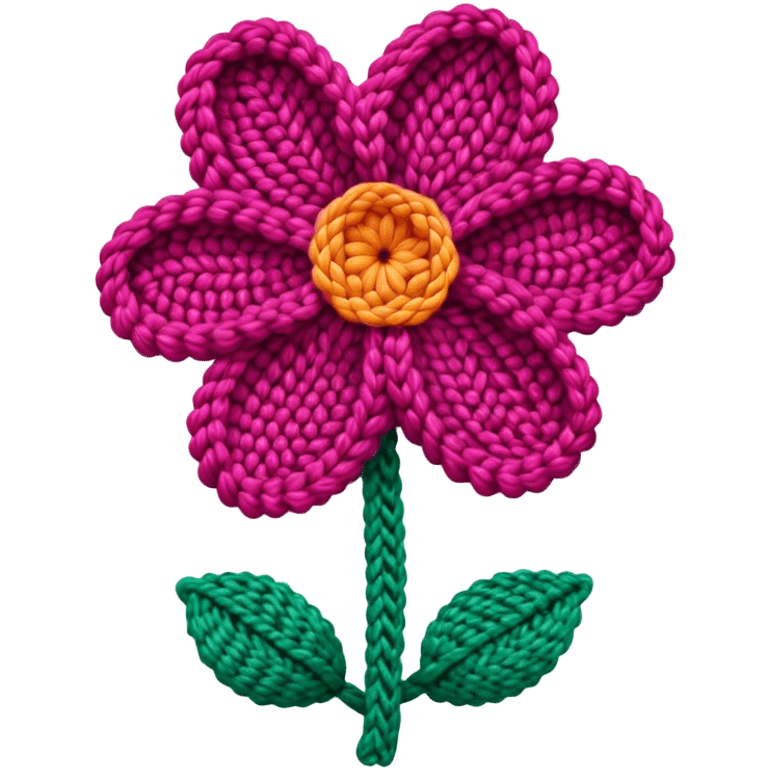 Knitted flower emoji