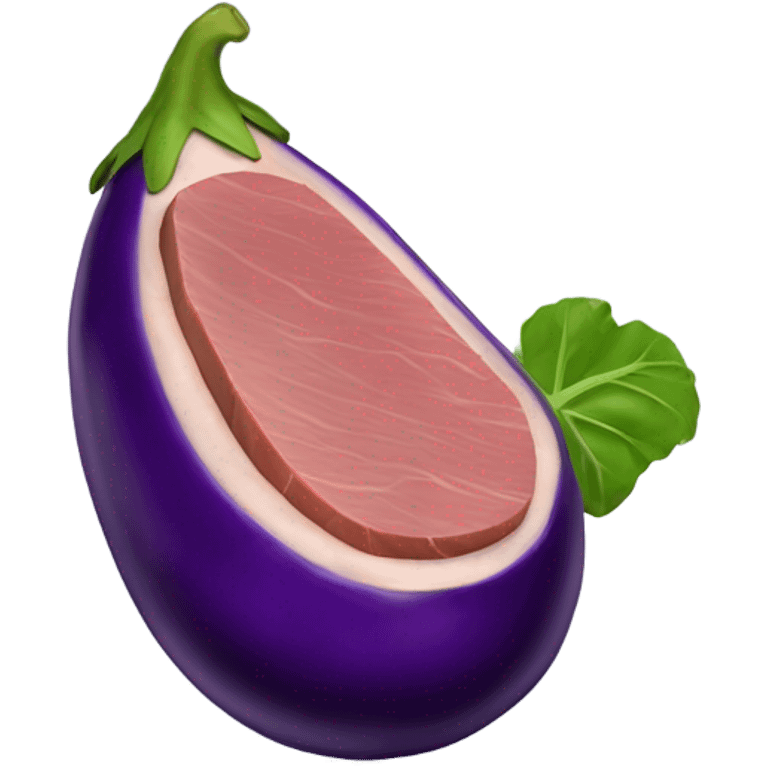 eggplant holding ham emoji