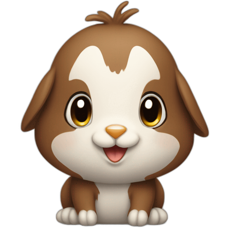 A brown rabbit and penguin mixed emoji