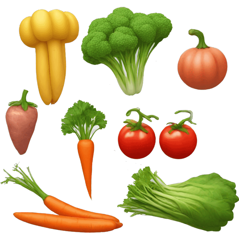 vegetable , meat and fruit emoji