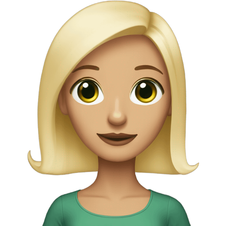 Green eyes short blonde hair with long black haired dachshund emoji