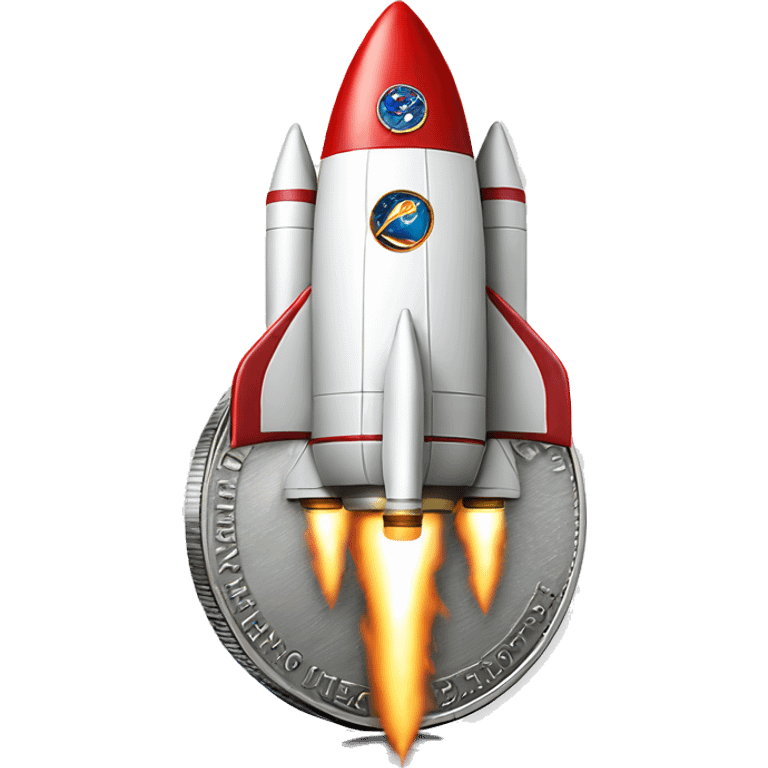 rocket on a silver coin  emoji