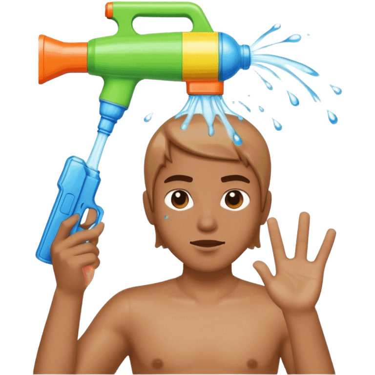 Person with a water gun to their hesd emoji