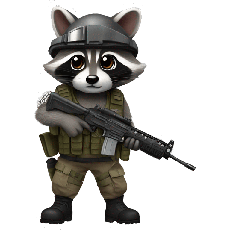 Raccoon as a special ops ￼￼ emoji