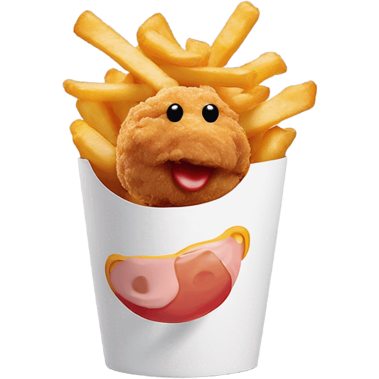 Chicken nuggets and fries with ice cream on the side from McDonald’s Donald’s  emoji