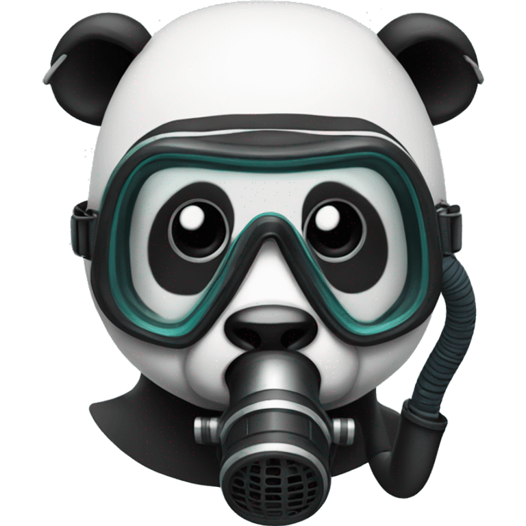 A panda with a diving mask and a snorkel emoji