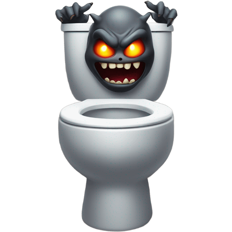 Scary demon in toilet emoji