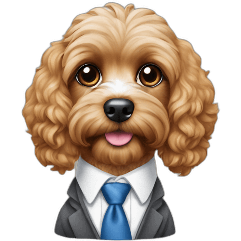 cavapoo dog in business attire emoji