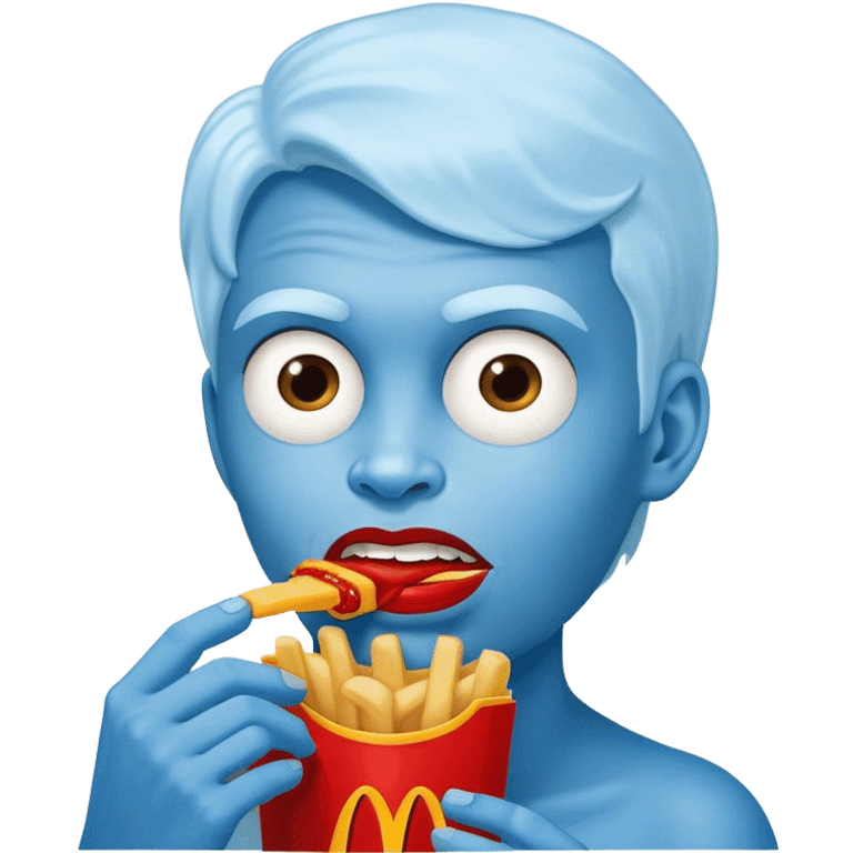 Bleu Avatar eating Mcdonald  emoji