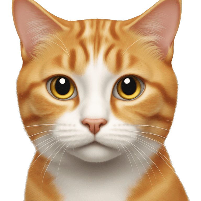 Ginger, white and tabby cat looking confused emoji