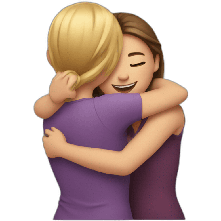 Girls hugging each other emoji