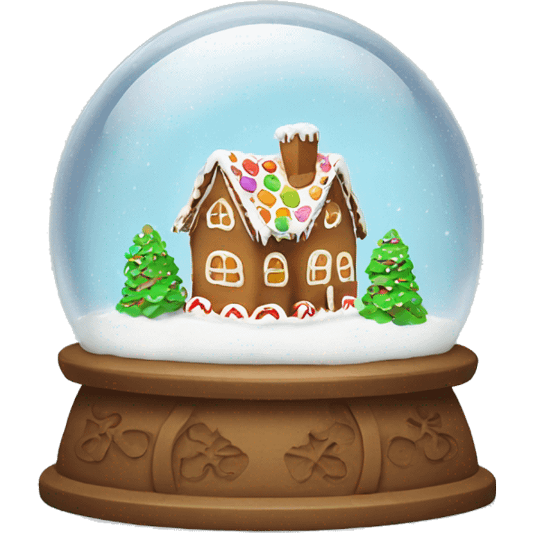 gingerbread house in a snowglobe emoji