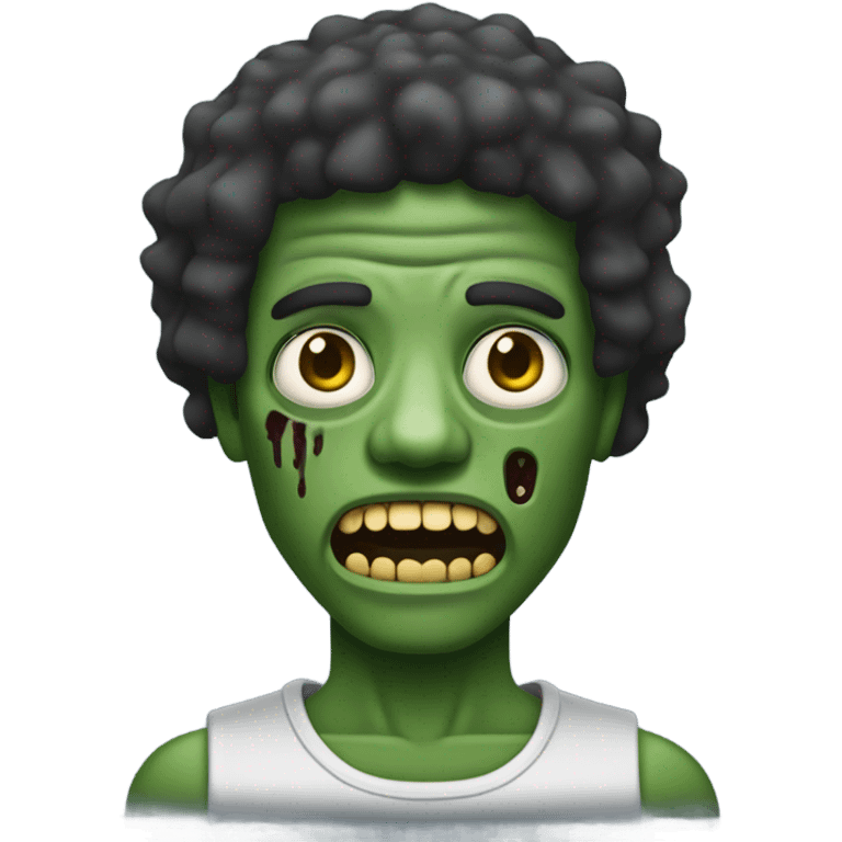 Zumbi com cabelo cacheado loiro escuro emoji