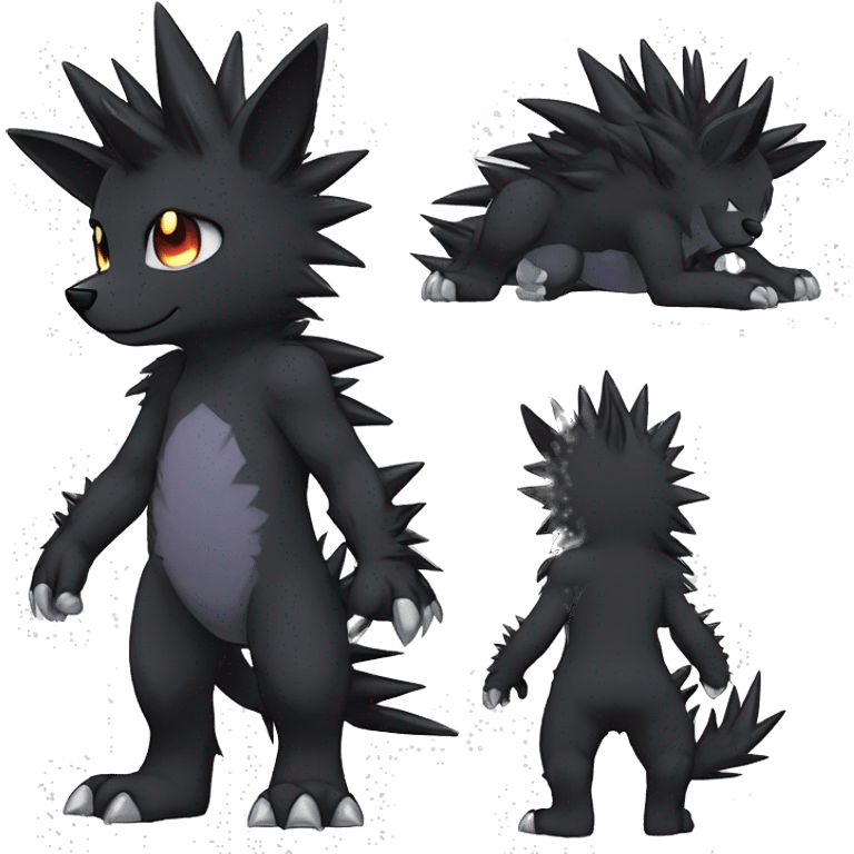 Dark Edgy Cool Shy Innocent Fluffy Spiky FurSona Fakemon Full Body emoji