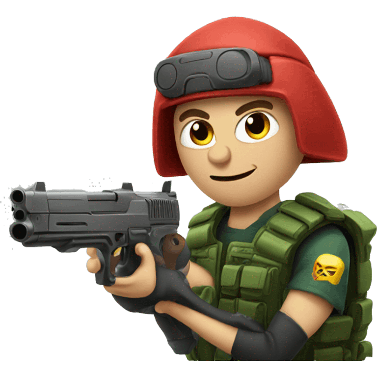 Lithuanian gamer with guns emoji