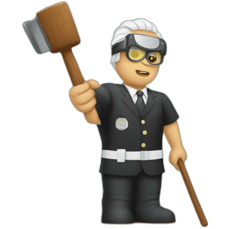 Snorkelling judge holding hammer emoji