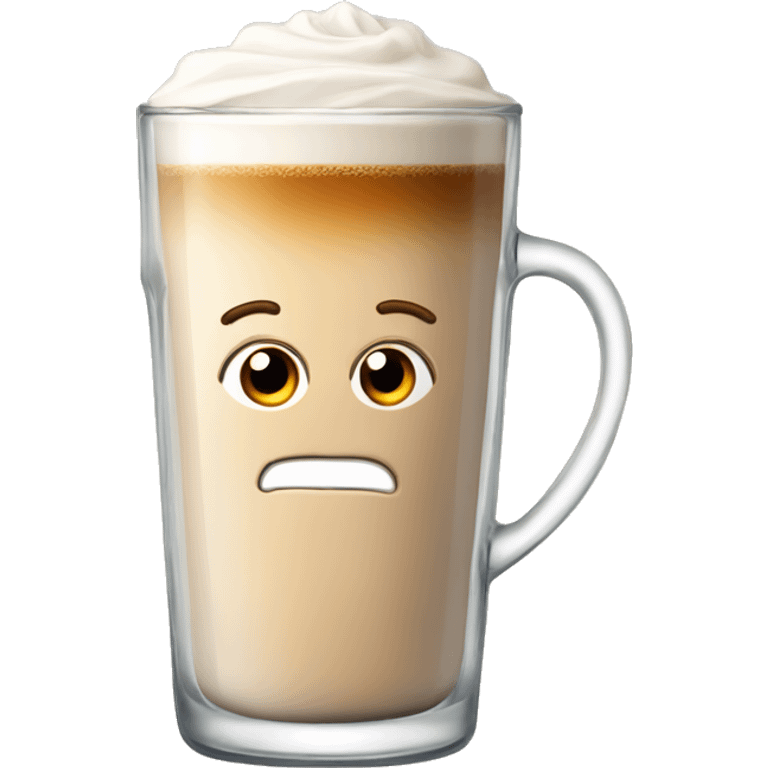 Chai latte in a glass mug emoji