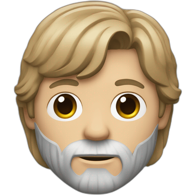 Luke skywalker holding an iPhone 15 pro titanium with high detail emoji