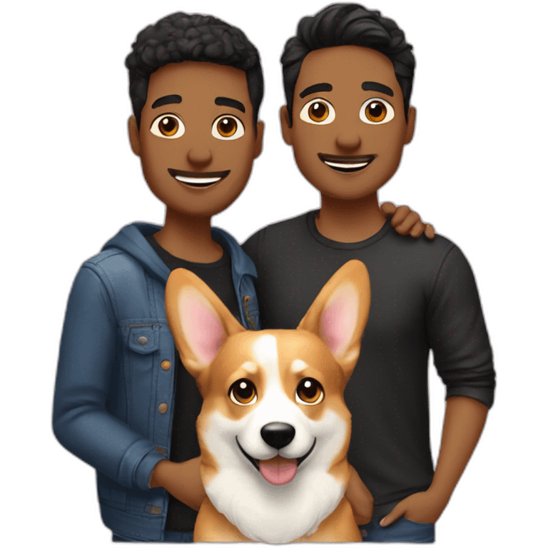 Gay-couple-with-a-1-corgi emoji