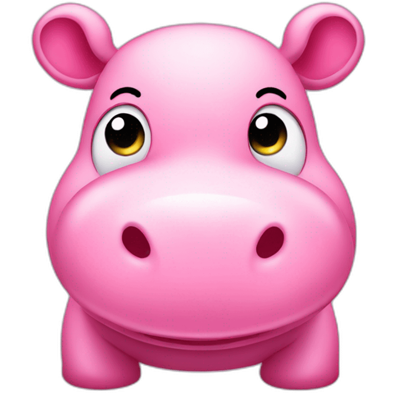 cute pink hippo winking emoji