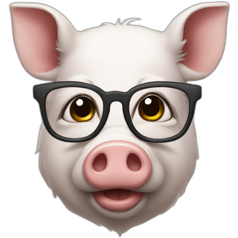 A pork with glasses emoji