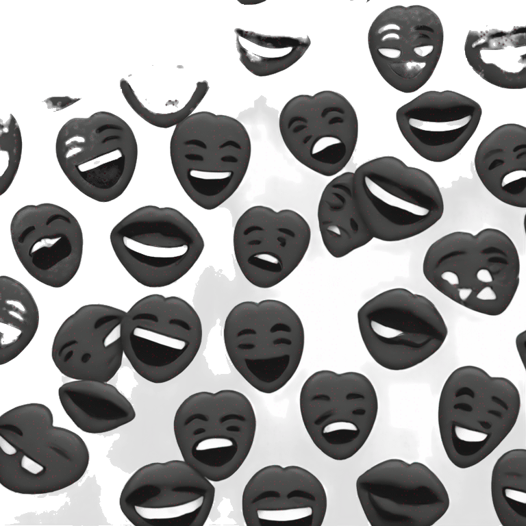 black kiss print emoji