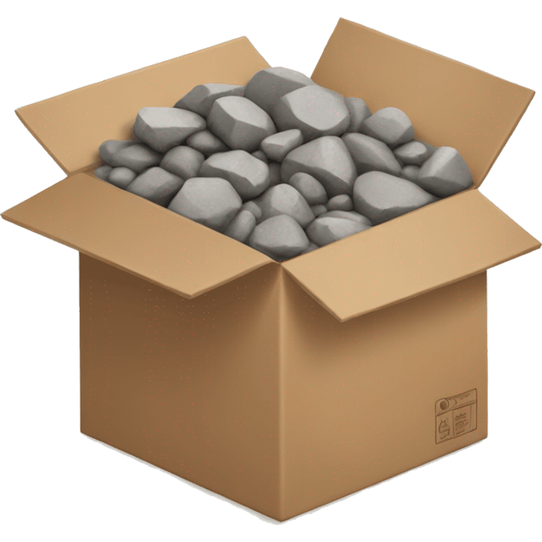 cardboard box full of rocks emoji