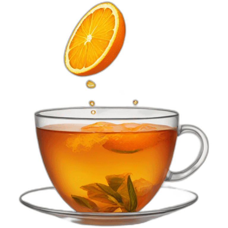 tea cut with orange on the top emoji