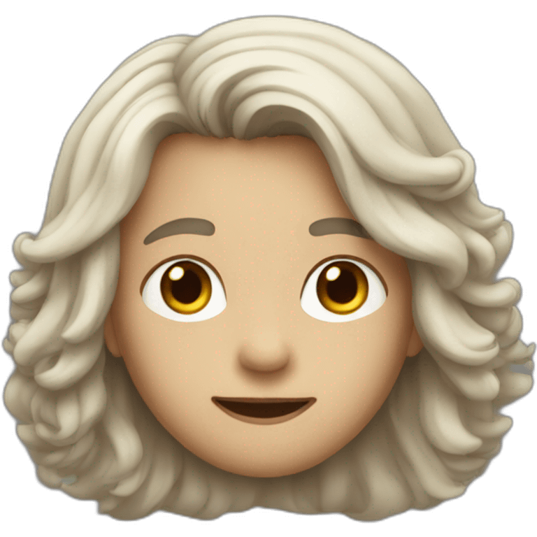 Boy with long hair and airbods emoji