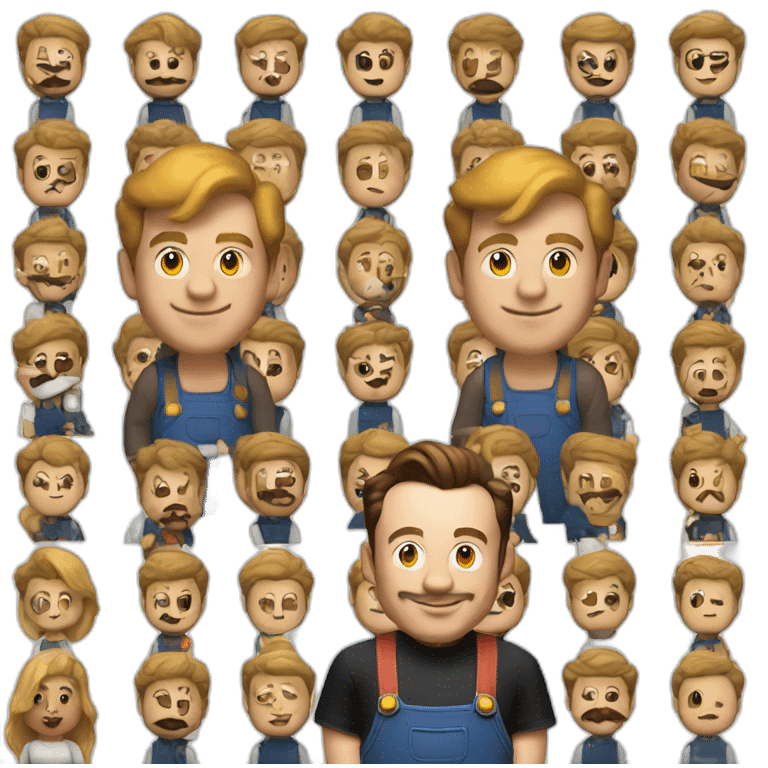 A mix of Super Mario and Elon Musk emoji