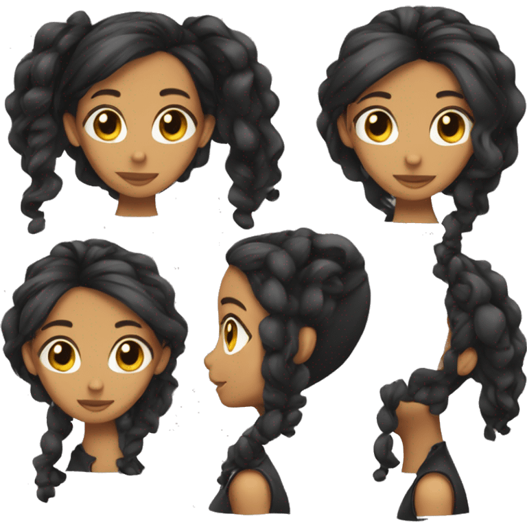 Chica con el cabello negro largo  emoji