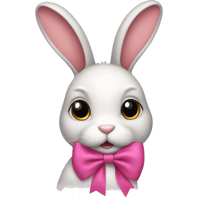 Bunny wearing a pink bow emoji