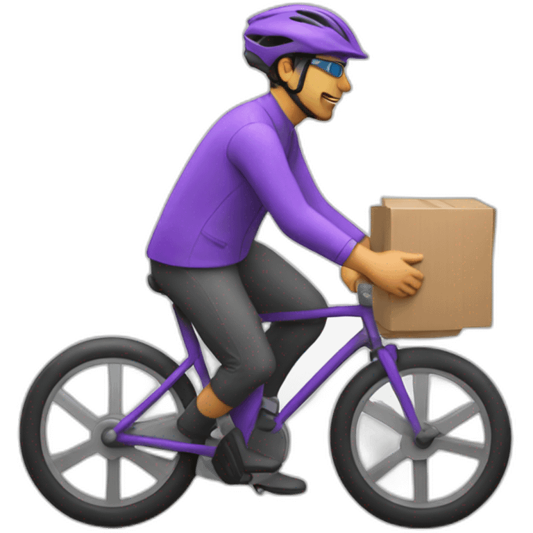 Bicycle delivery and rider with purple helmet emoji