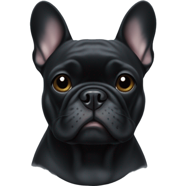 An all-black French bulldog emoji