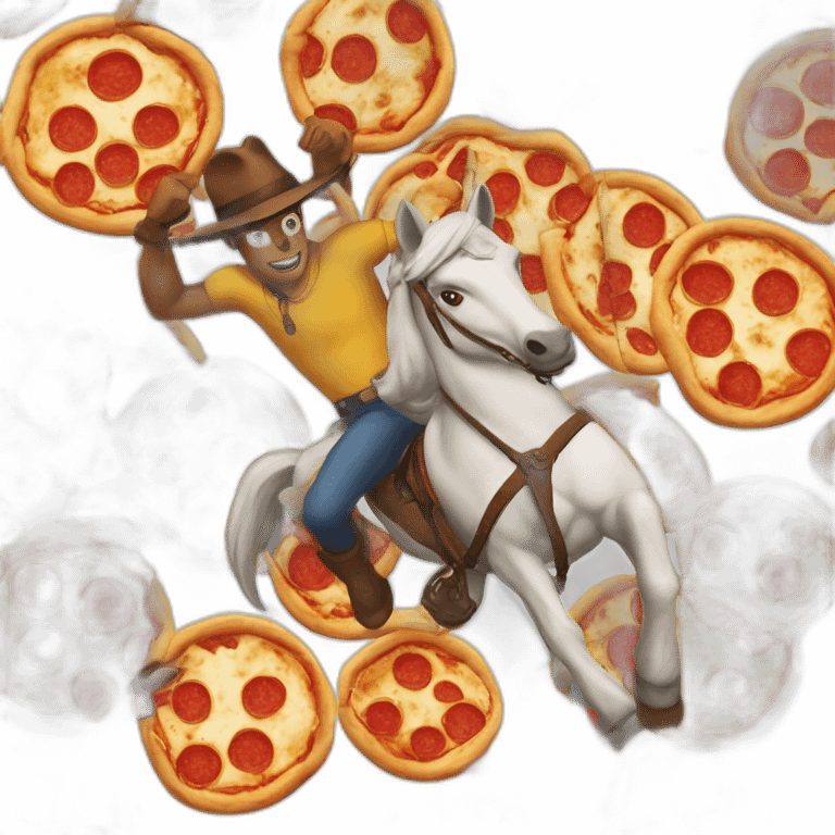 White Luckyluke shoot a pizza emoji